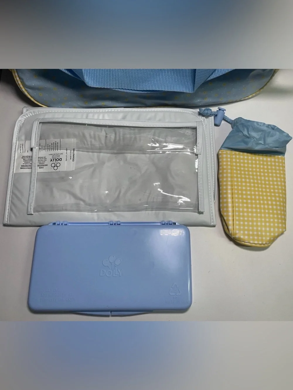 Little Suzy's Zoo Blue and Yellow Diaper Bag
